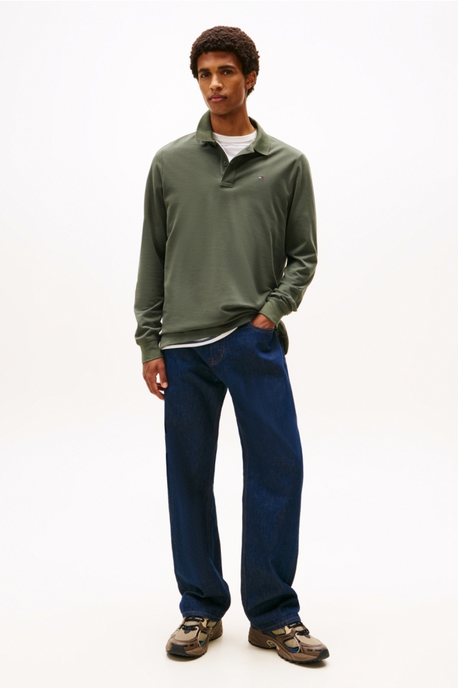 Tommy Jeans groene heren polo | Model