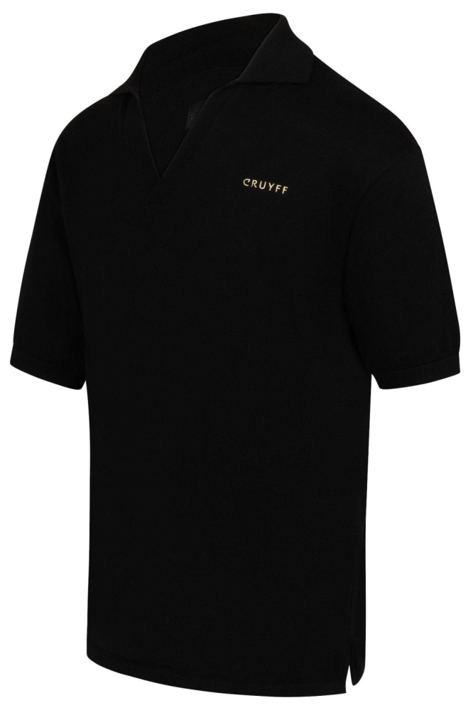 Cruyff zwarte heren polo | Zijaanzicht