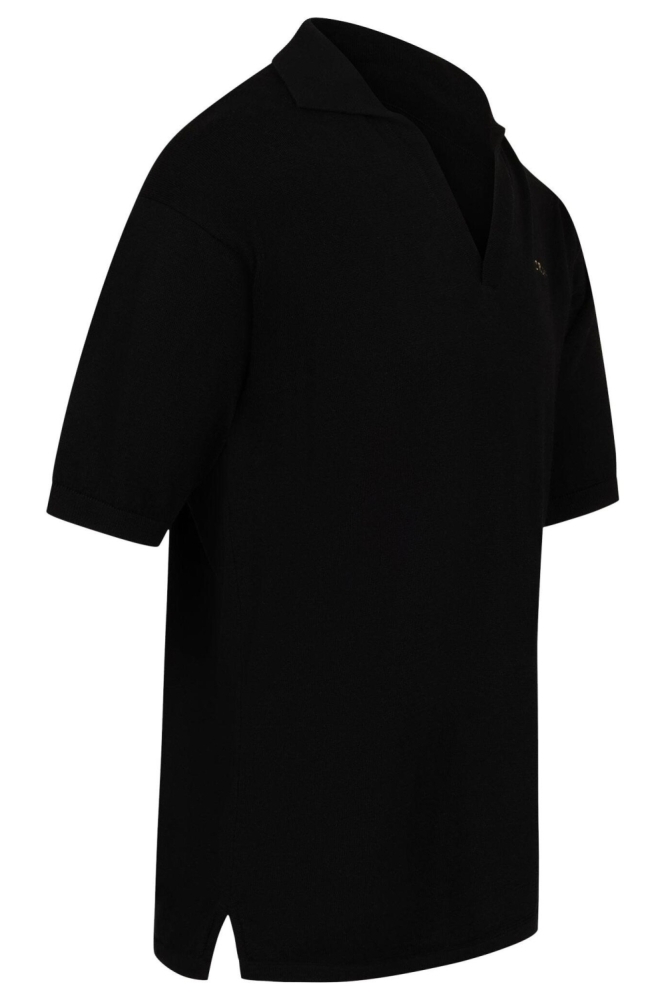 Cruyff zwarte heren polo | Zijaanzicht
