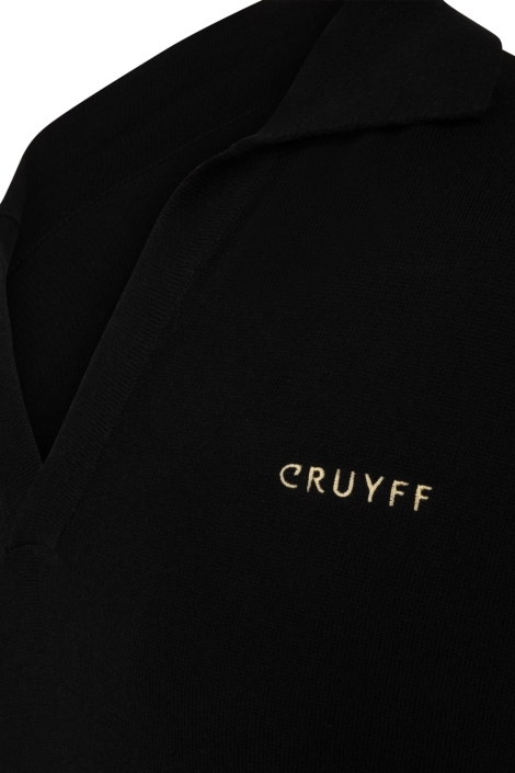 Cruyff zwarte heren polo | Close up