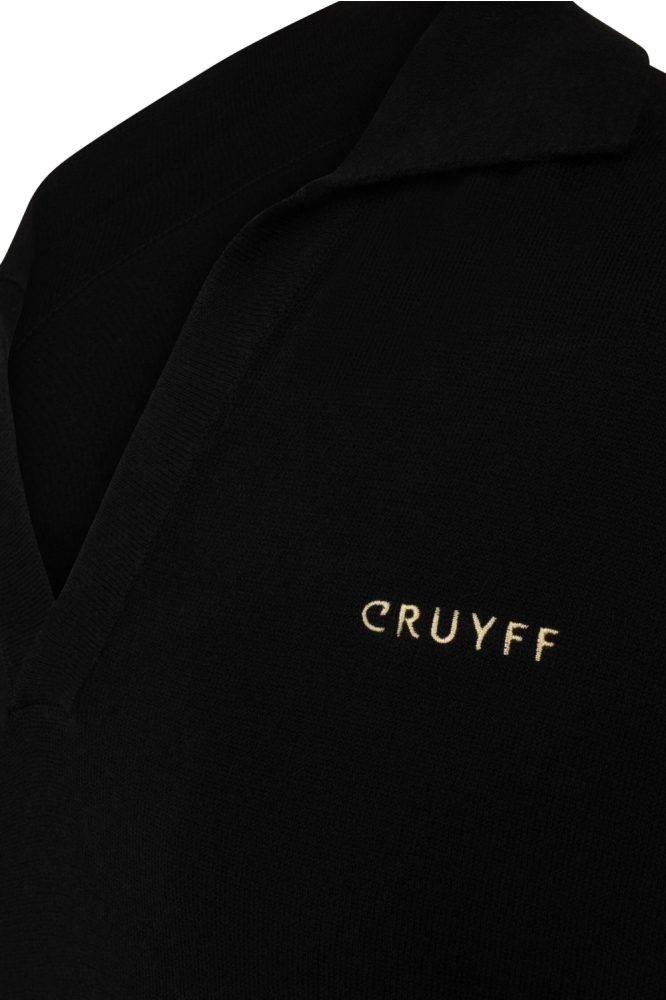 Cruyff zwarte heren polo | Close up