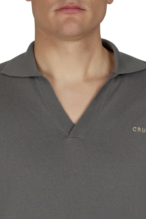 Cruyff grijze heren polo | Close up