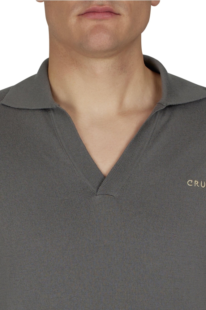 Cruyff grijze heren polo | Close up