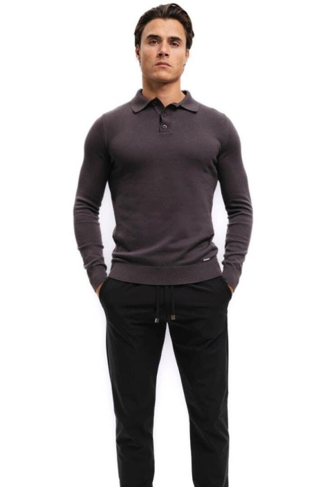 Malelions bruine heren polo | Model vooraanzicht