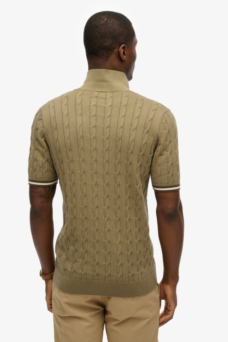 Superdry groene heren polo | Model achteraanzicht