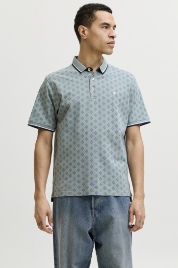 Jack & Jones Polo JPRPAULOS PLAY AOP BLU. SS POLO 12154548 Stormy Sea