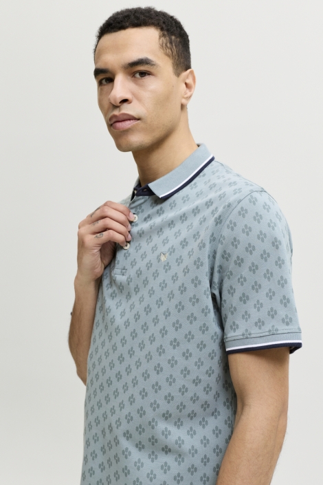 Jack & Jones groene heren polo | Close up
