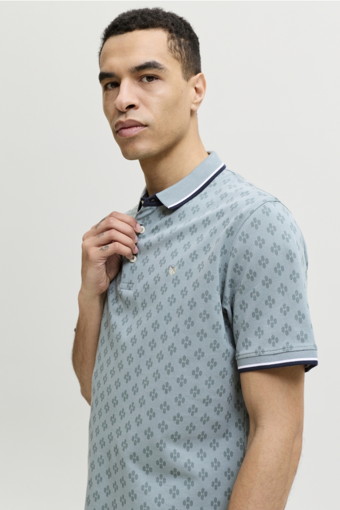 Jack & Jones groene heren polo | Close up