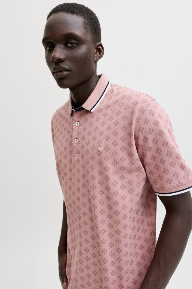 Jack & Jones roze heren polo | Close up