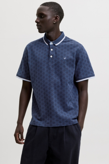 Jack & Jones Polo JPRPAULOS PLAY AOP BLU. SS POLO 12154548 Pageant Blue
