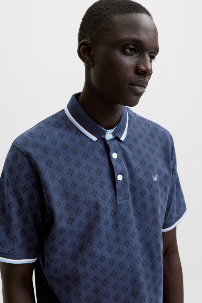 Jack & Jones blauwe heren polo | Close up