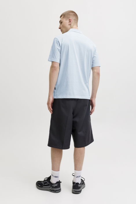 Jack & Jones blauwe heren polo | Model achteraanzicht
