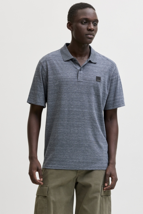 Jack & Jones blauwe heren polo | Model vooraanzicht