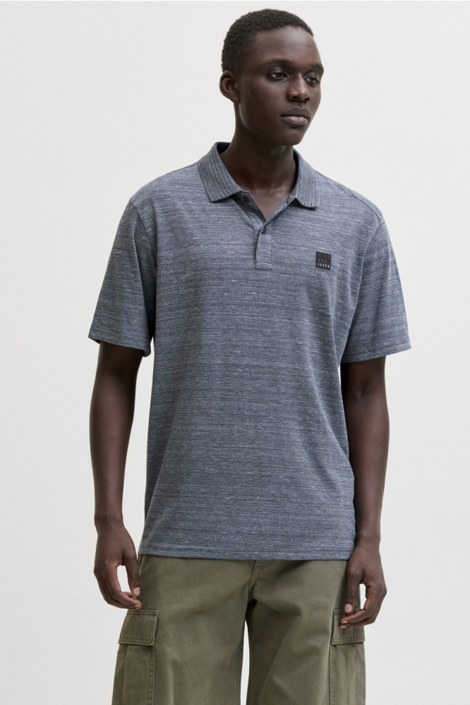 Jack & Jones blauwe heren polo | Model vooraanzicht