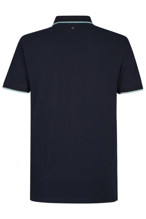 Petrol Industries blauwe heren polo | Achteraanzicht