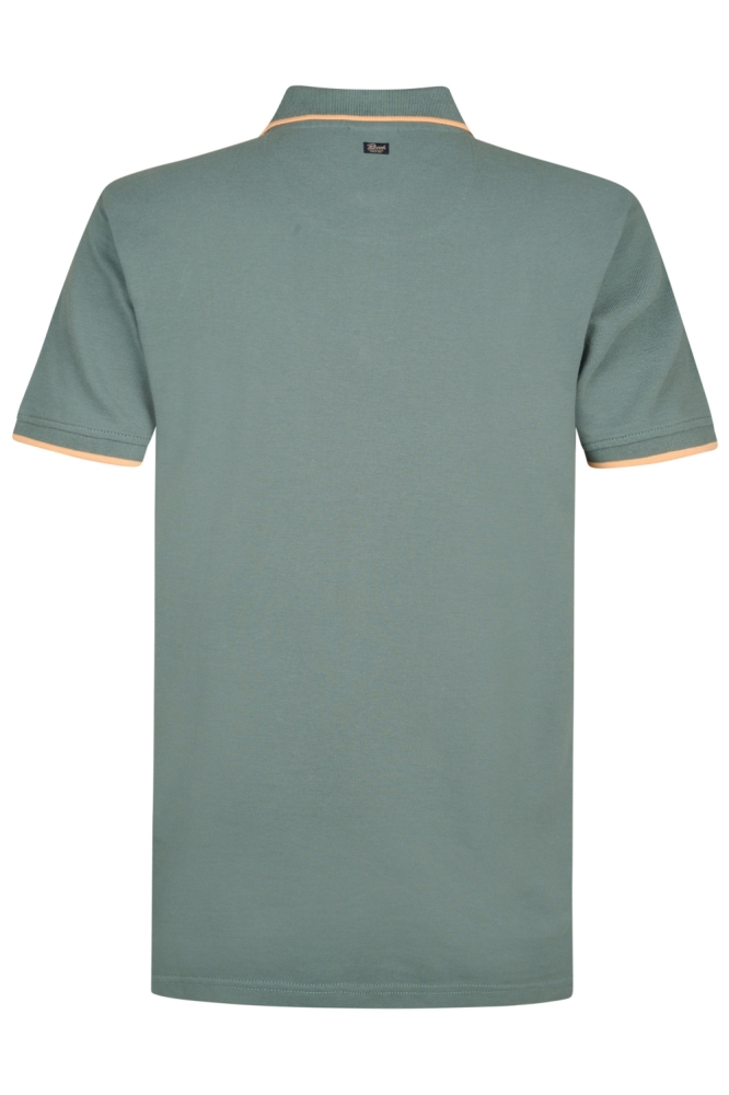 Petrol Industries groene heren polo | Achteraanzicht