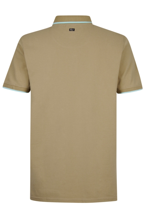 Petrol Industries zand heren polo | Achteraanzicht