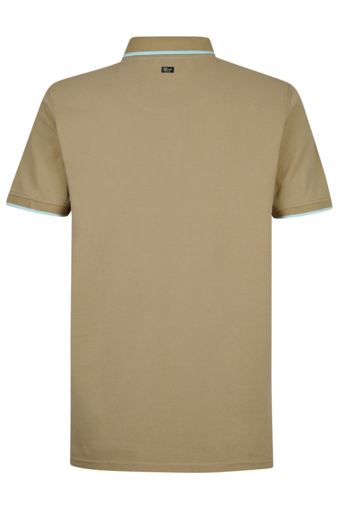 Petrol Industries zand heren polo | Achteraanzicht
