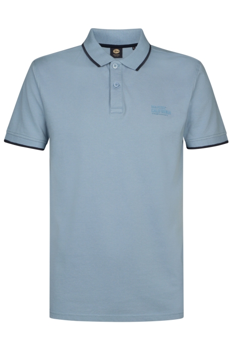 Petrol Industries blauwe heren polo | Vooraanzicht