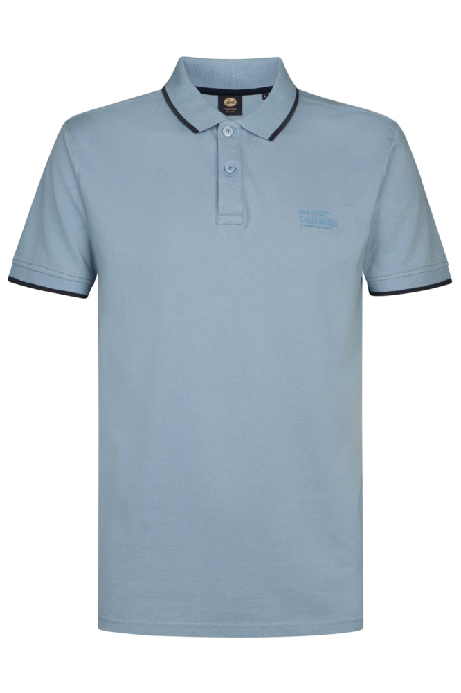 Petrol Industries blauwe heren polo | Vooraanzicht