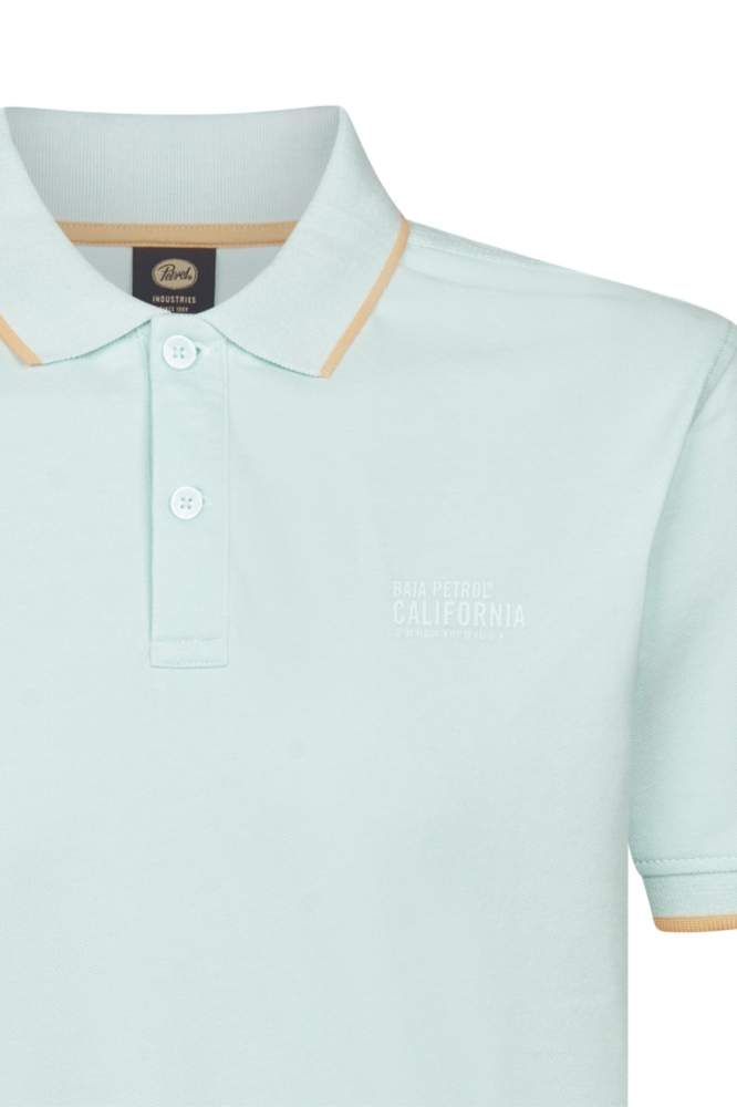 Petrol Industries groene heren polo | Close up