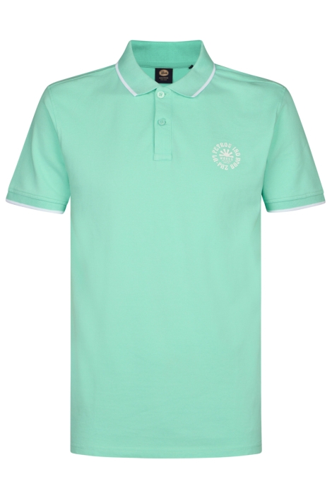 Petrol Industries groene heren polo | Vooraanzicht