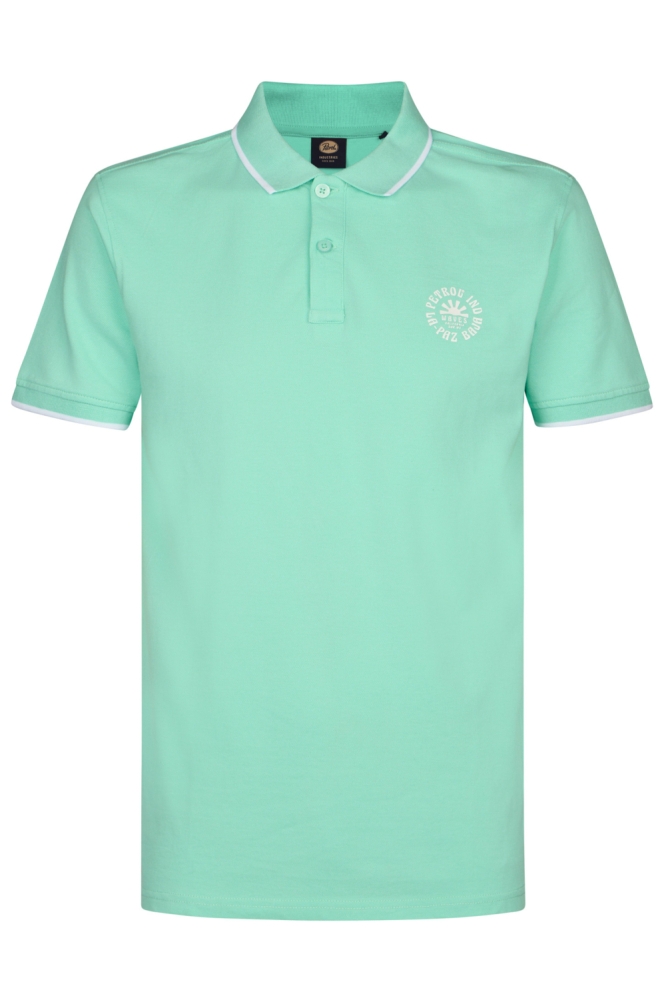 Petrol Industries groene heren polo | Vooraanzicht