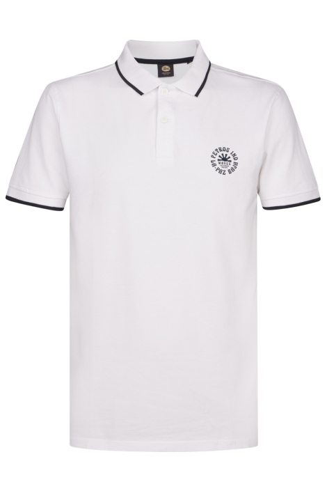 Petrol Industries witte heren polo | Vooraanzicht