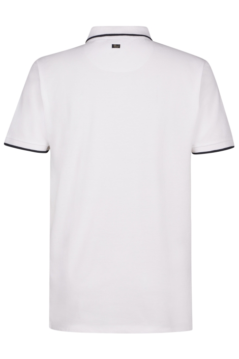 Petrol Industries witte heren polo | Achteraanzicht