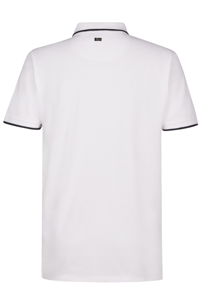 Petrol Industries witte heren polo | Achteraanzicht