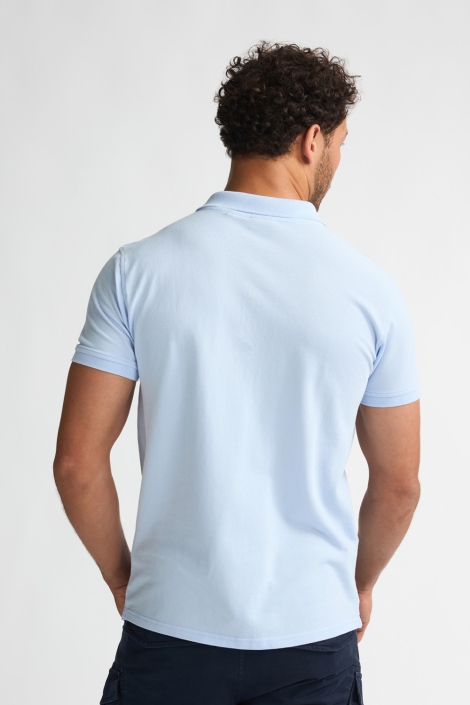 Petrol Industries blauwe heren polo | Model achteraanzicht