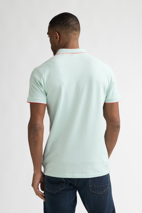 Petrol Industries groene heren polo | Model achteraanzicht