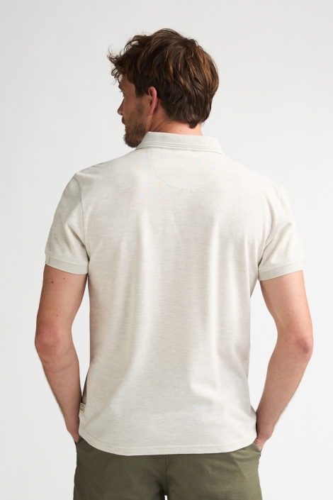 Petrol Industries beige heren polo | Model achteraanzicht