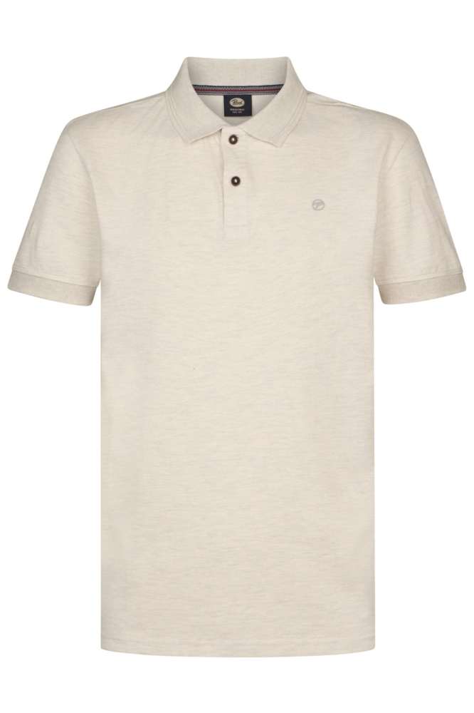 Petrol Industries beige heren polo | Vooraanzicht