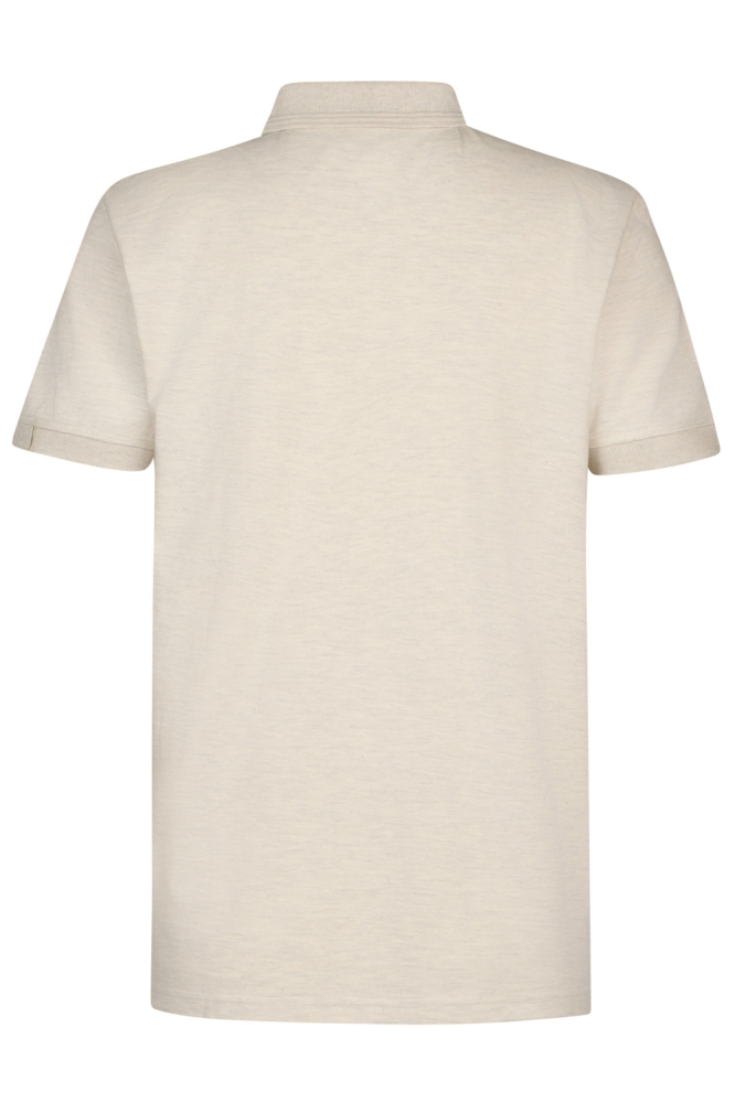 Petrol Industries beige heren polo | Achteraanzicht