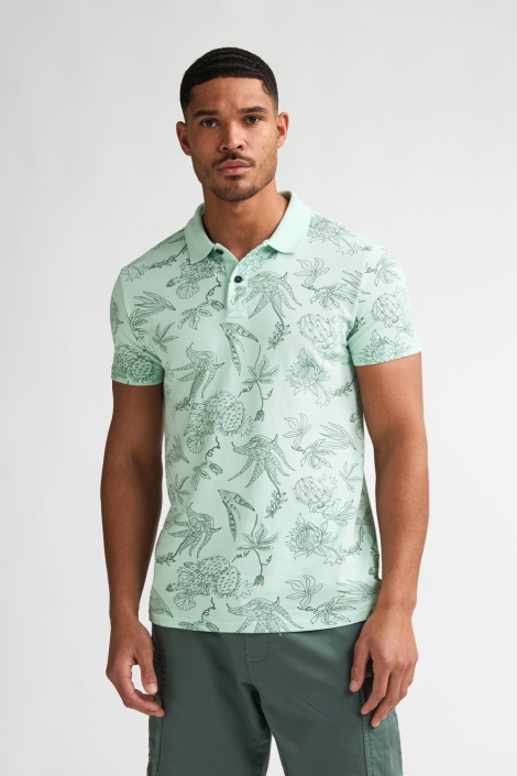 Petrol Industries groene heren polo | Model vooraanzicht