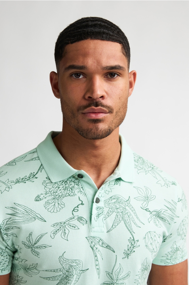 Petrol Industries groene heren polo | Close up