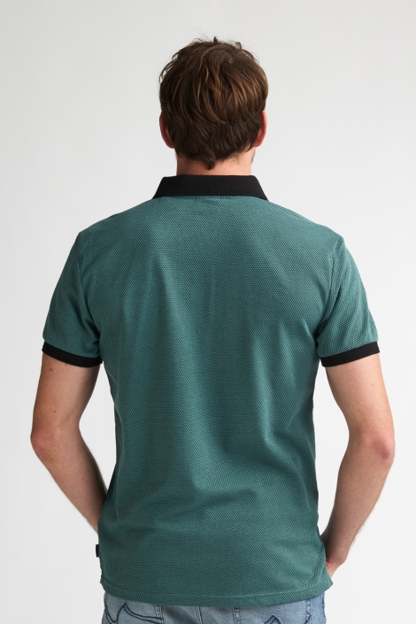 Petrol Industries groene heren polo | Model achteraanzicht
