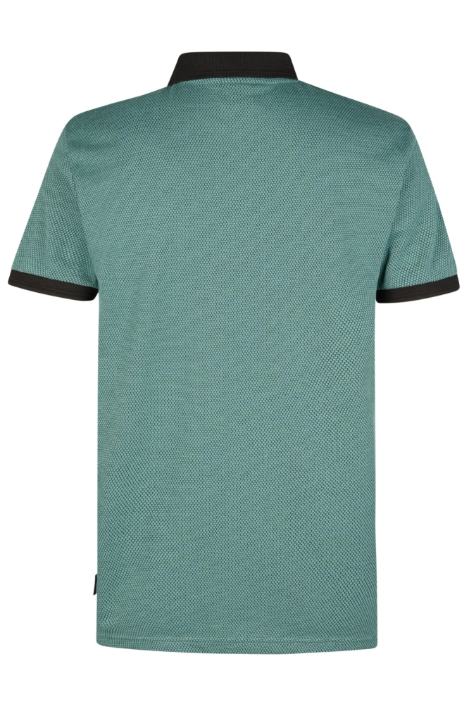 Petrol Industries groene heren polo | Achteraanzicht