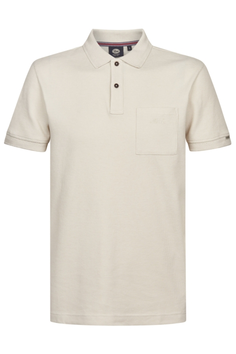 Petrol Industries beige heren polo | Vooraanzicht