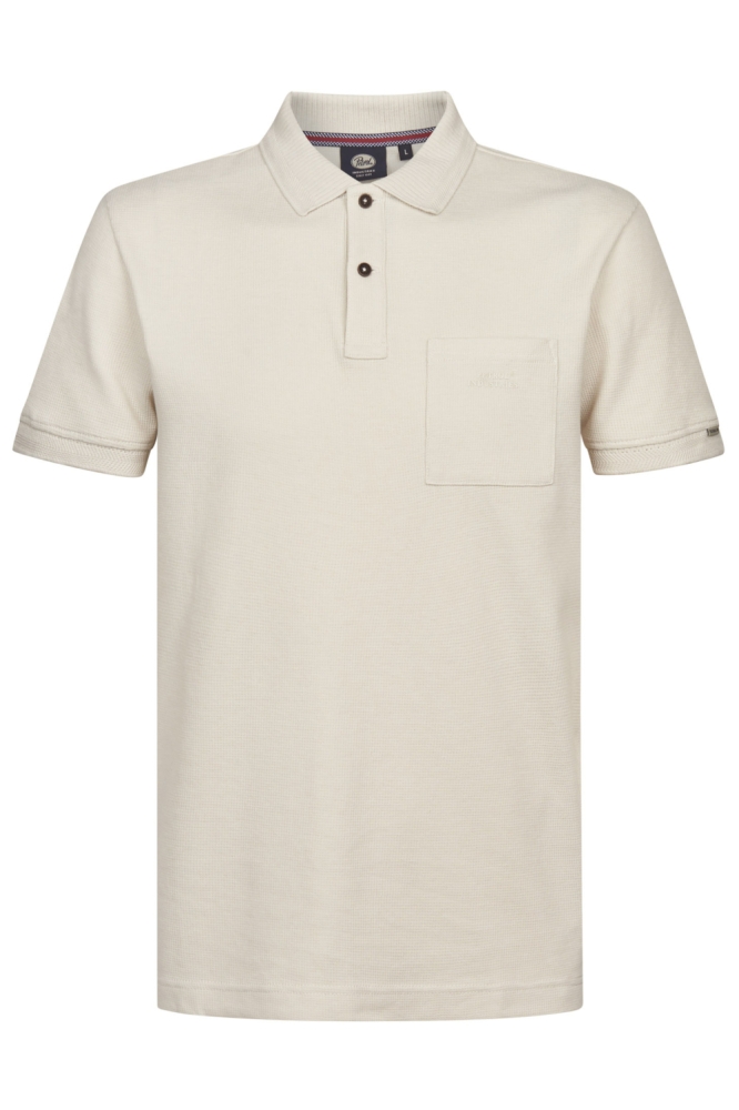 Petrol Industries beige heren polo | Vooraanzicht