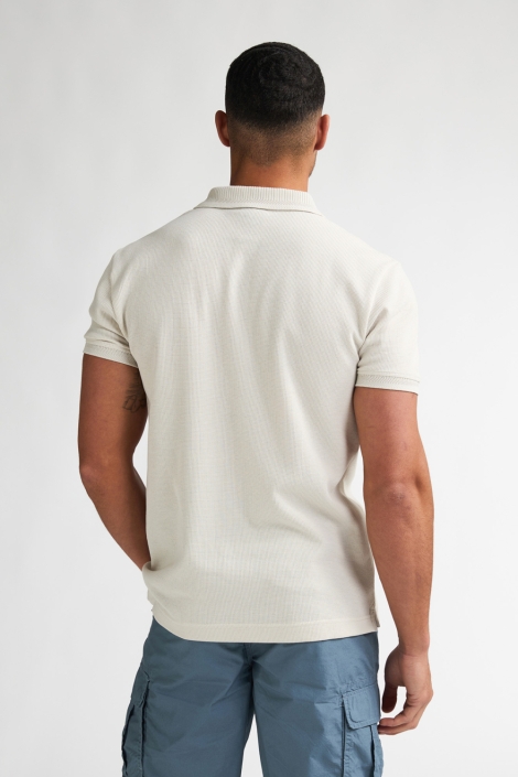 Petrol Industries beige heren polo | Model achteraanzicht