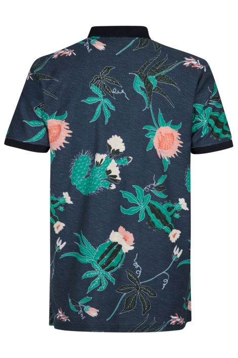 Petrol Industries blauwe heren polo | Achteraanzicht