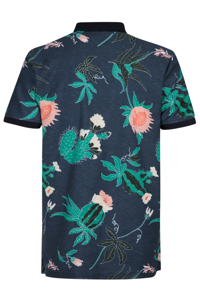 Petrol Industries blauwe heren polo | Achteraanzicht