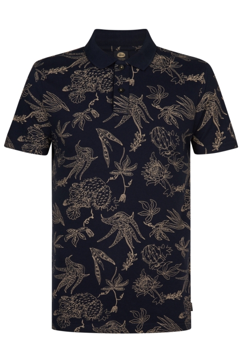 Petrol Industries blauwe heren polo | Vooraanzicht