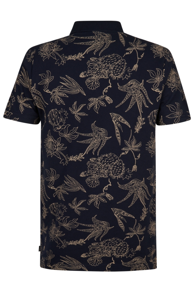 Petrol Industries blauwe heren polo | Achteraanzicht