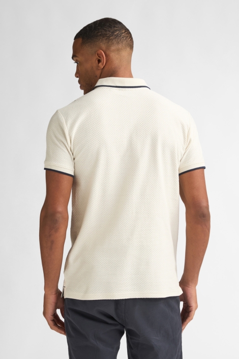 Petrol Industries beige heren polo | Model achteraanzicht