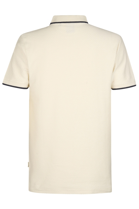 Petrol Industries beige heren polo | Achteraanzicht