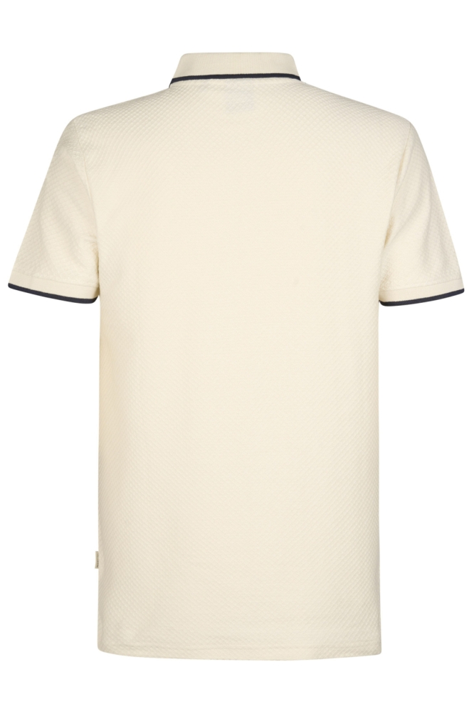 Petrol Industries beige heren polo | Achteraanzicht