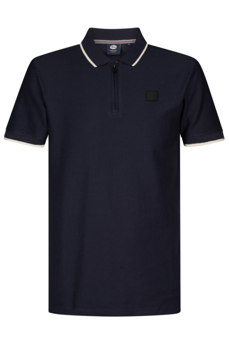 Petrol Industries blauwe heren polo | Vooraanzicht